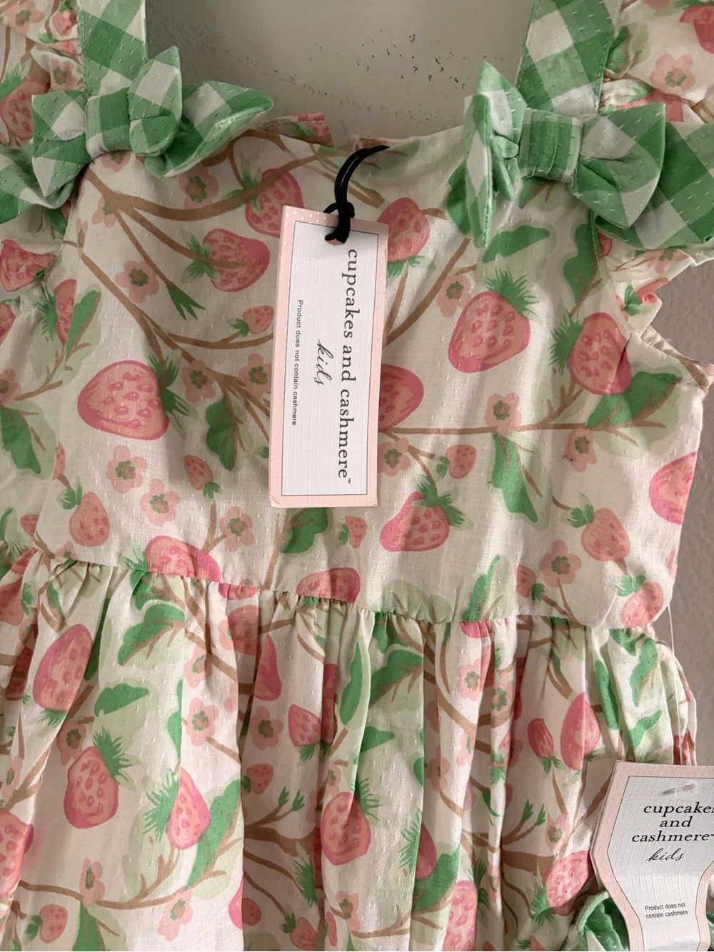 Cupcakes & Cashmere Pink Strawberry Print Dress with Matching Headband